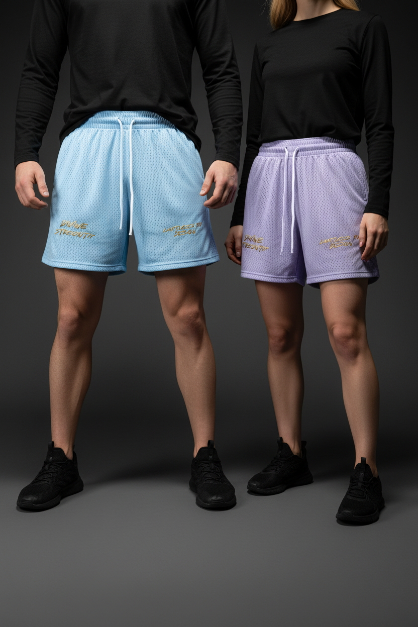 Limitless Mesh Shorts — Blue & Lavender
