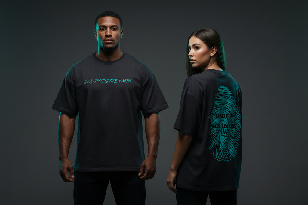 Made in His Image Drop Tee - Couple Shot