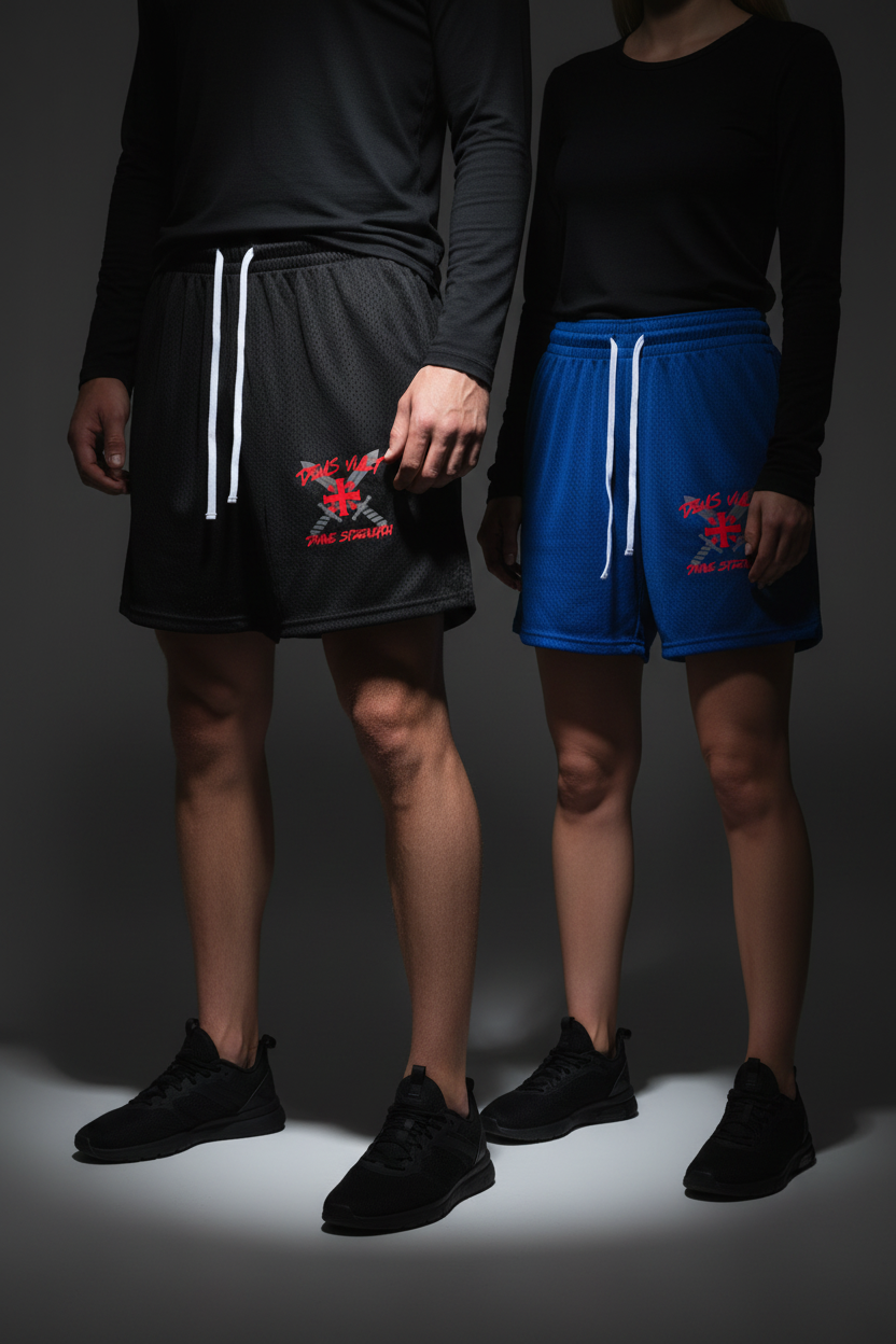 Mesh Drawstring Shorts — Waist Down, Fully Clothed