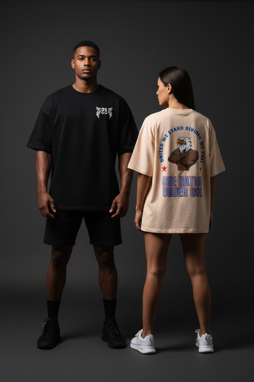 ONE NATION Drop Tee — Front & Back