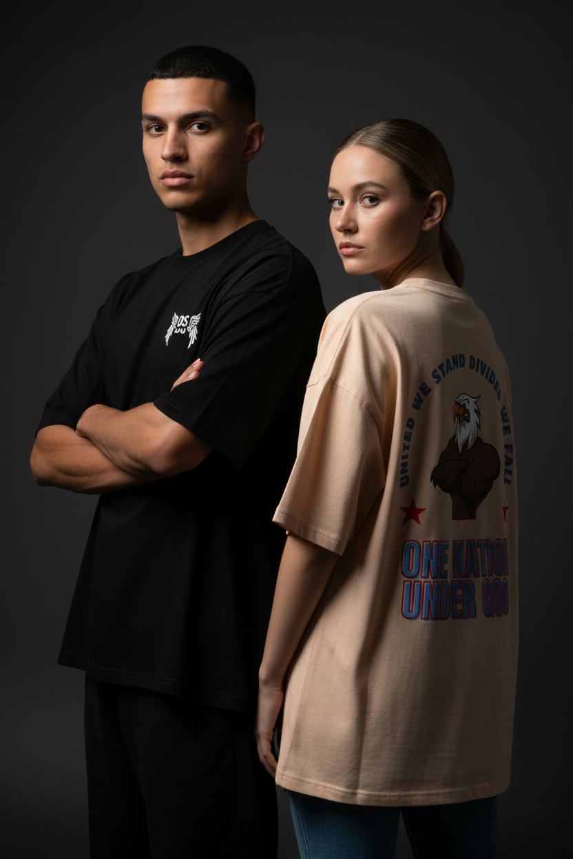 ONE NATION Drop Tee — Pose 1