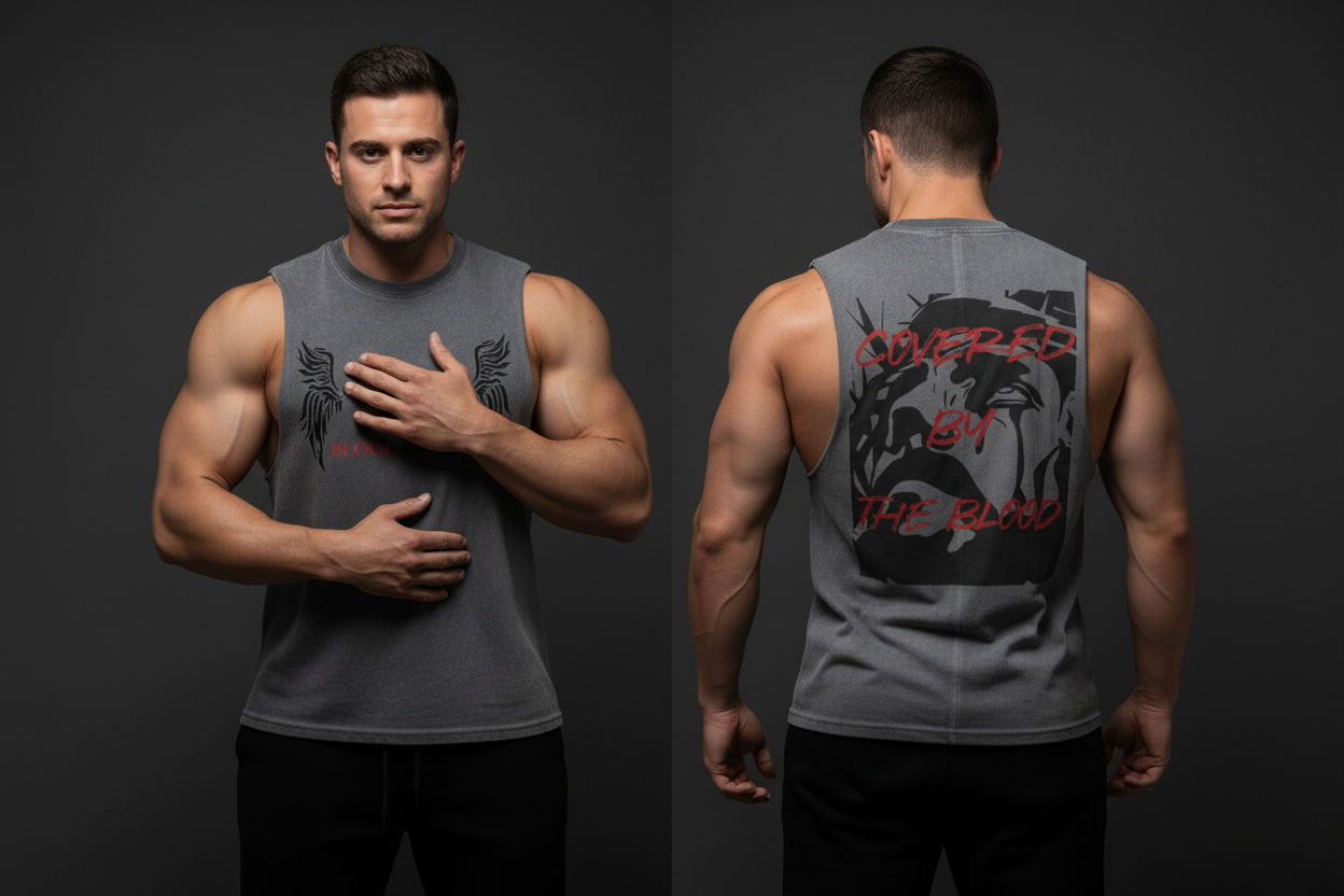 Reverse Washed Tank — Hand on Chest