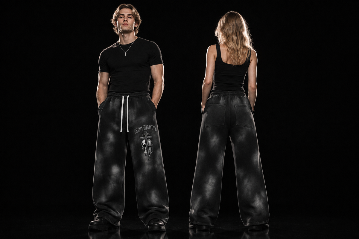 Sunfade Sweatpants — Black, White Models