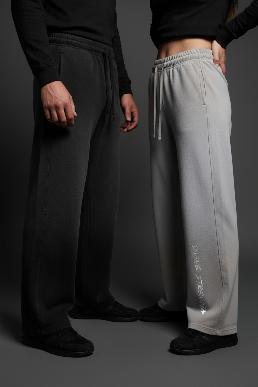 Vintage Gradient Sweatpants — Black & Grey Duo