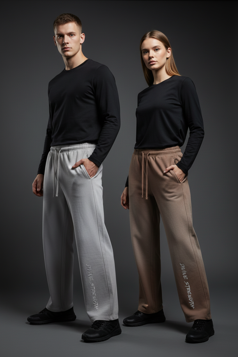 Vintage Gradient Sweatpants — Grey & Brown Duo