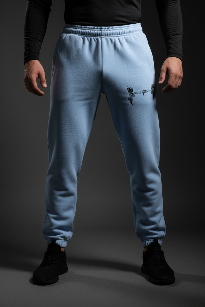 Winged Jogger Sweatpants — Light Blue Male