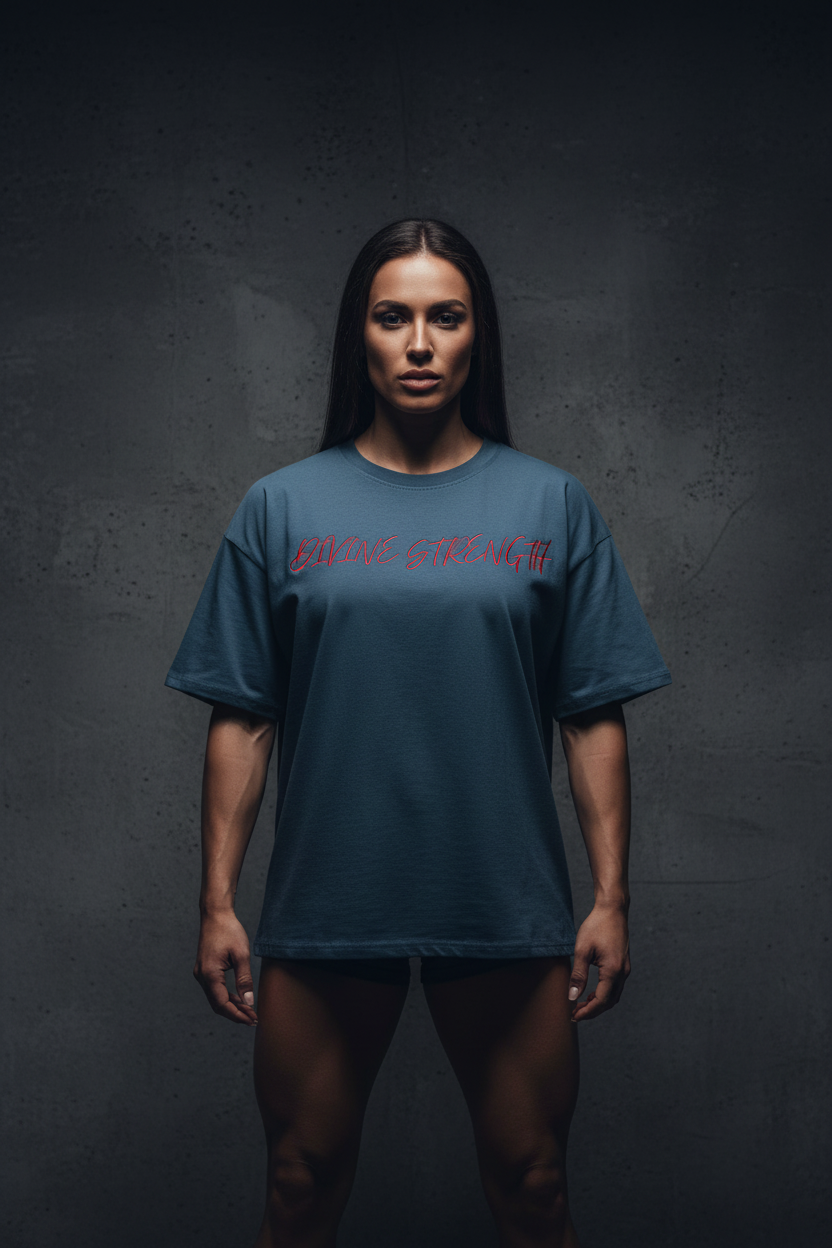 Woman Slate Blue Tee Front