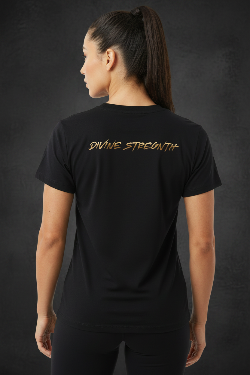 Womens Bee Kind Shoulder T-Shirt - Back View Dark Grey Background