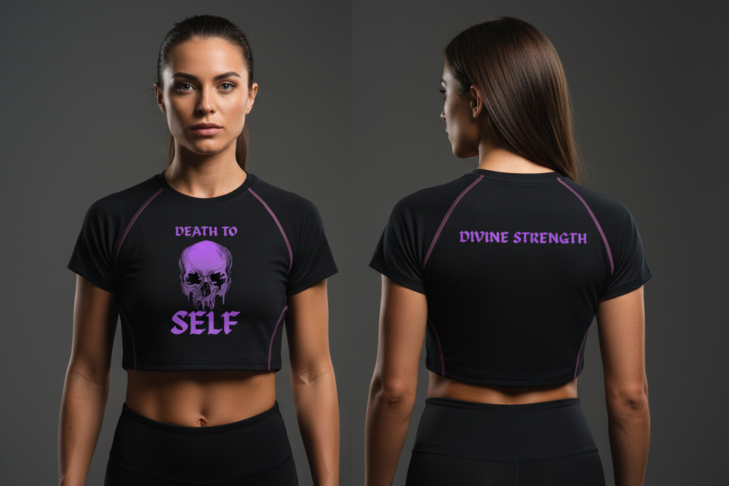 Women's Death to Self Raglan Crop – Full Sleeves Front & Back
