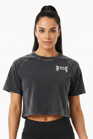 Women's Repent Raglan Crop T-Shirt — Front